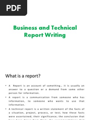 Business and Technical Report Writing