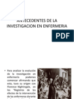 Antecedentes de La Investigacion en Enfermeria