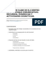 Plan de Clase El2, Actividades y Recursos