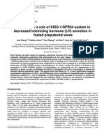 Evidence For A Role of KISS-1/GPR54 System in Decreased Luteinizing Hormone (LH) Secretion in Fasted Prepubertal Ewes