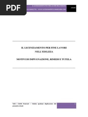 Il Licenziamento Per Fine Lavori Nell'Edilizia. Motivi Di ...
