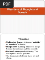 Disorders of Thought & Speech (Psychopathology)