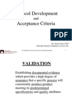 Protocol Development and Acceptance Criteria