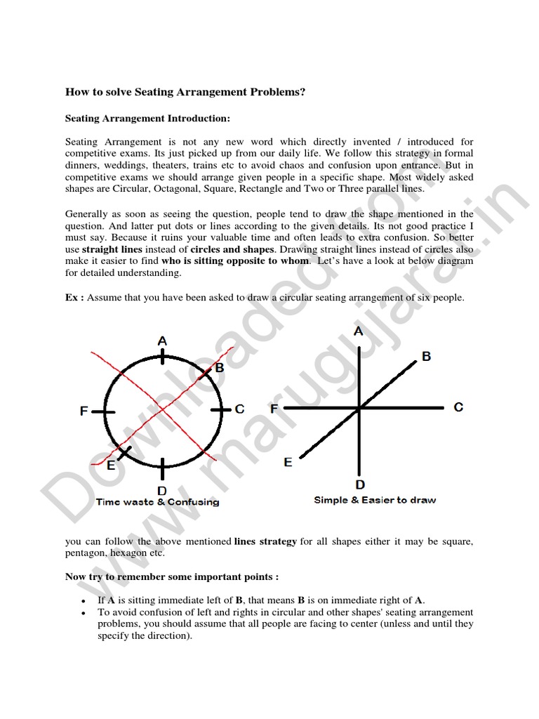 How To Solve Seatinsolve Seating Arrangement Problemsg Arrangement ...
