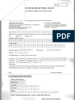 SBI ATM Application Form