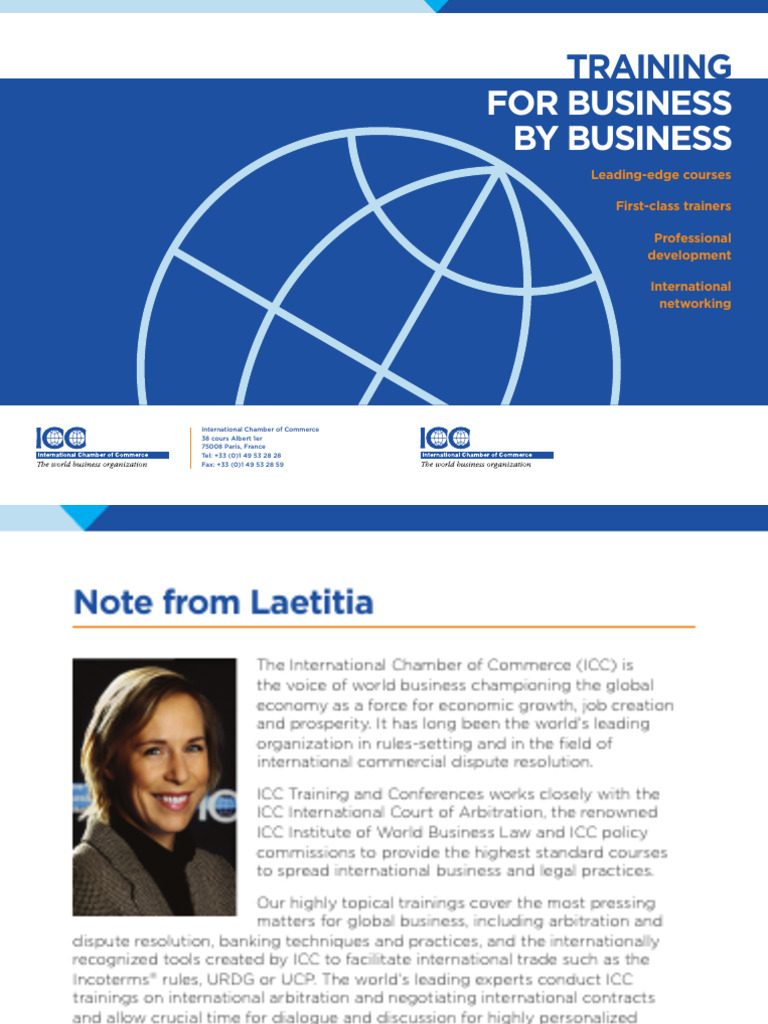 ICC Training Catalogue | PDF | Business | Alternative Dispute Resolution