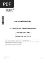 A Level Chemistry A Data Sheet | PDF | Chemical Compounds | Sets Of ...