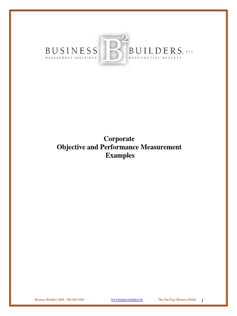 Objective&Performance Measurement Examples | PDF