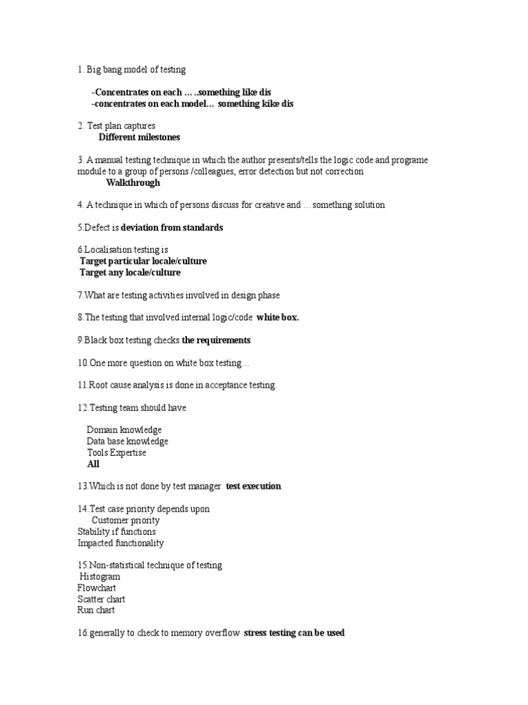 Testing Concepts Wipro FAP Dumps | PDF | Software Testing | Software Bug
