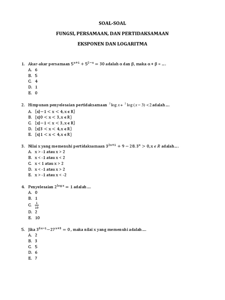 Contoh Soal Eksponen Kelas 10 Dan Pembahasannya Kurikulum 2013