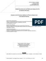 Análise Da Viabilidade Econômica de Uma Planta Para Captura de CO2