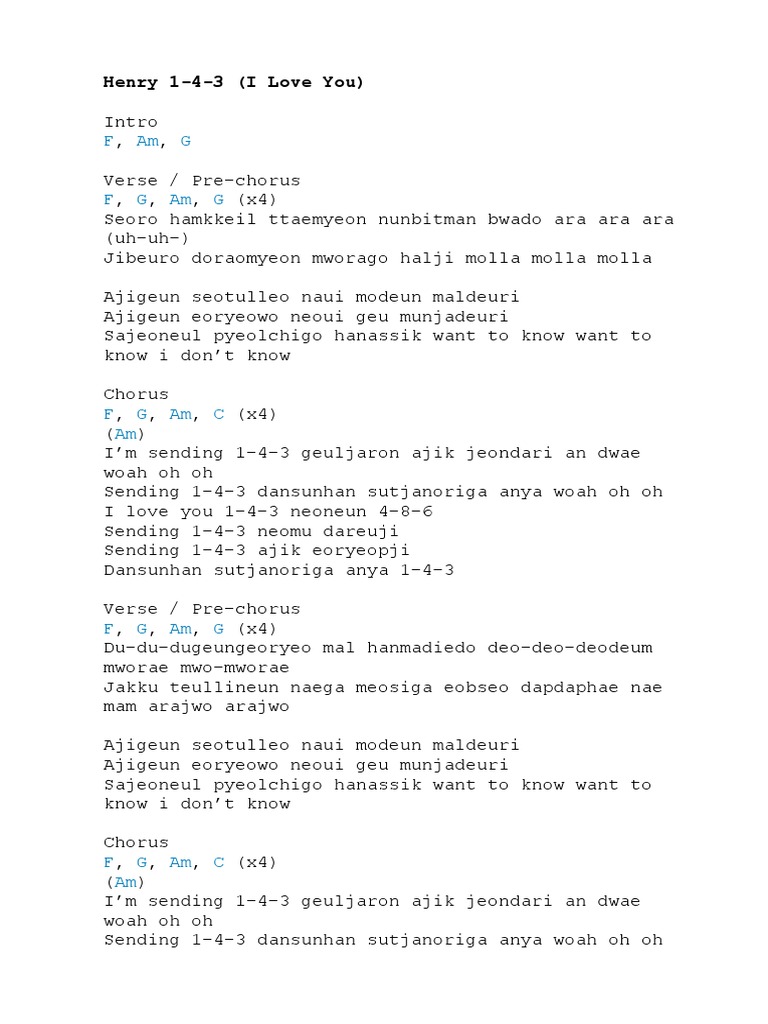 Kpop Lyrics & Chord Guitar PDF Song Structure Elements Of Music