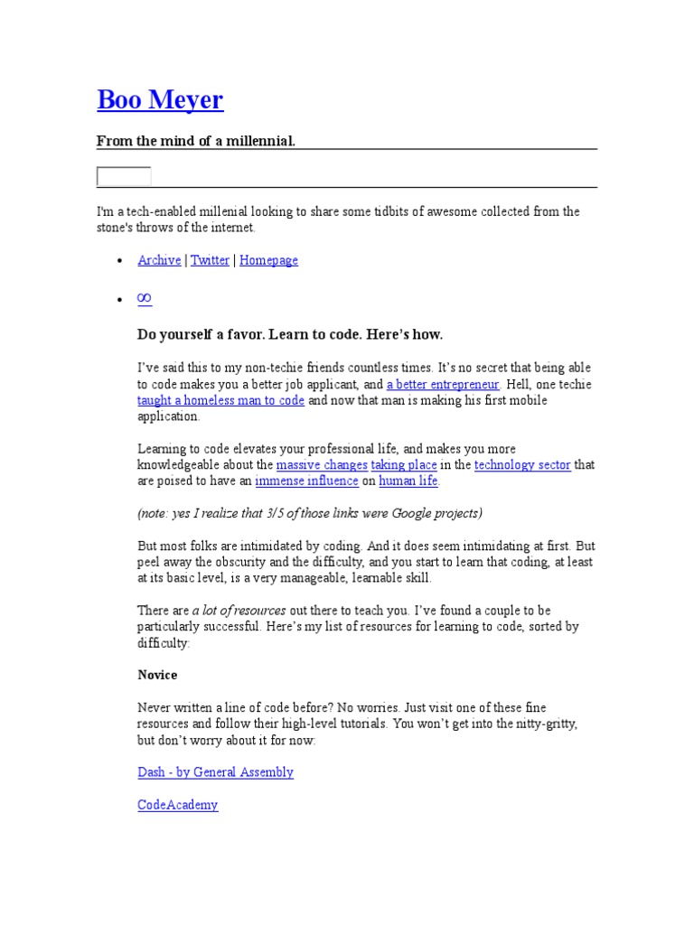 Essential Resources to Learn Coding | PDF | Career & Growth | Art