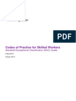 Codes of Practice For Skilled Workers: Standard Occupational Classification (SOC) Codes