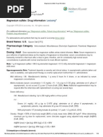 Magnesium Sulfate - Drug Information