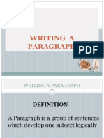 Writing A Paragraph