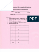 Department: of Mathematics Statistics