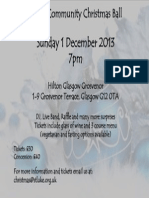 Sunday 1 December 2013 7pm: Hilton Glasgow Grosvenor 1-9 Grosvenor Terrace, Glasgow G12 0TA
