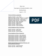 Guest List of Gerald R. Ford Swearing in Ceremony 08.09.1974