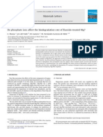 Do Phosphate Ions Affect The Biodegradation Rate of Fluoride-Treated MG