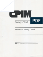 CPIM Sample Test - Production Activity Control