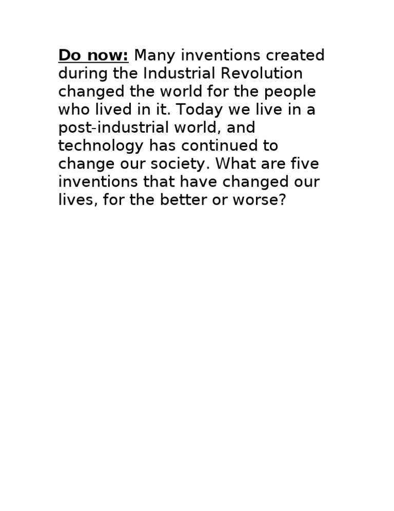 Five Life-Changing Inventions Explained | PDF