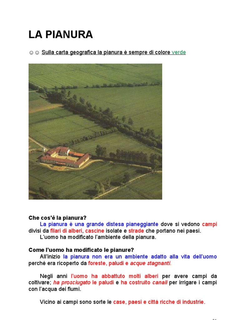 F La Pianura Geografia E Scienze