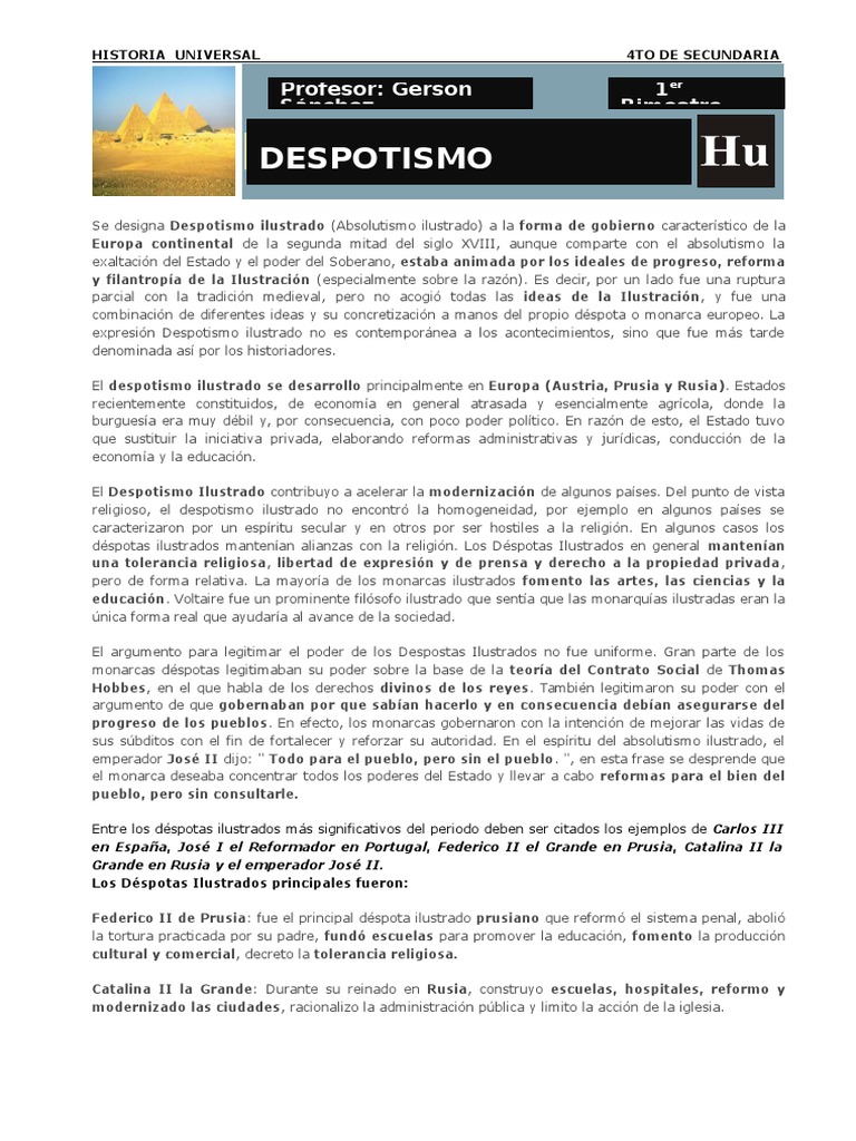 Despotismo Ilustrado | Unión Europea | Europa | Prueba gratuita de 30