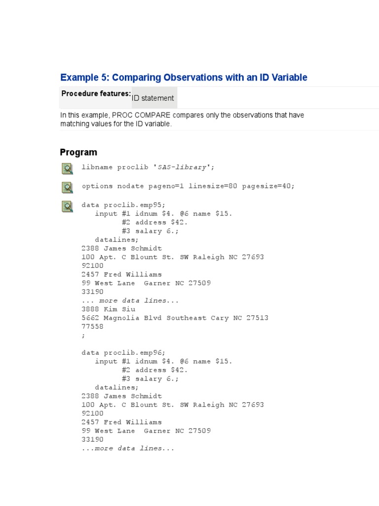 Comparing Observations With An ID Variable | PDF | Computer Programming ...