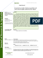 Effect of Fermentation Period On Cyanide Reduction in Garri Flour and Comparison With Some Selected Samples Marketed in Aba, Nigeria