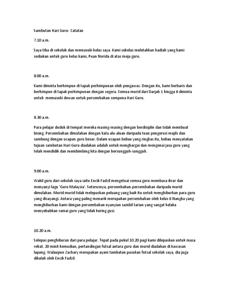 Sambutan Hari Guru Pdf