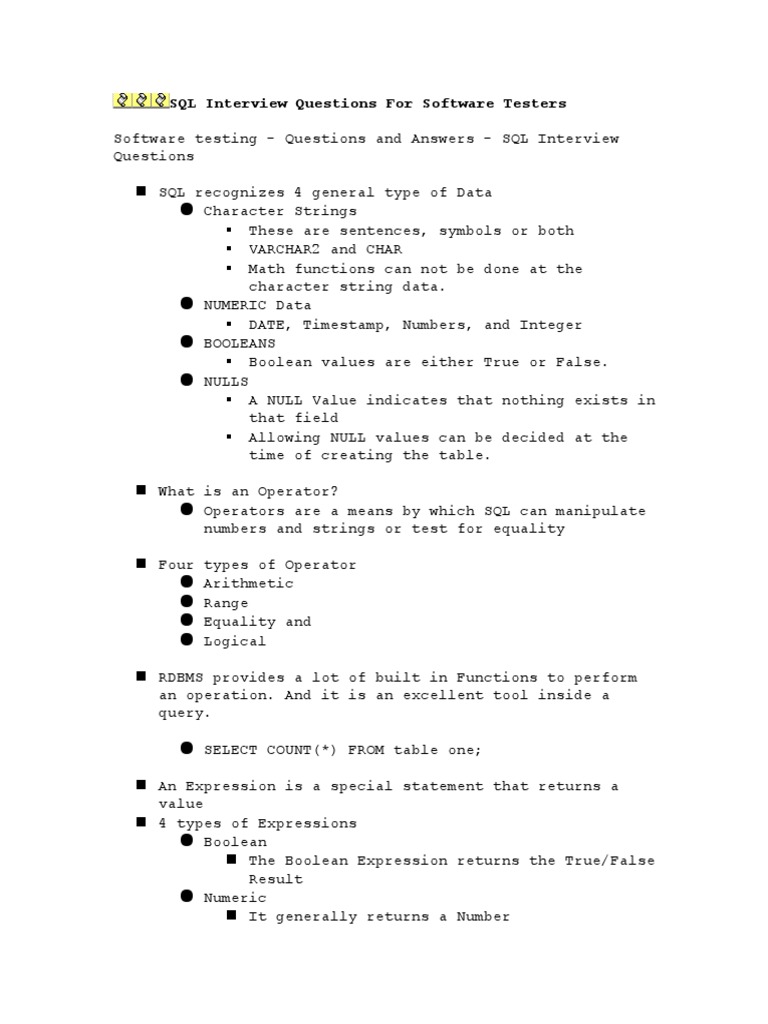 SQL Interview Questions | PDF | Relational Database | Sql