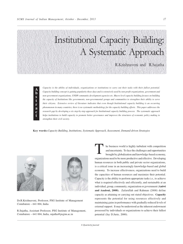 Systematic Institutional Capacity Building | PDF | Capacity Building ...