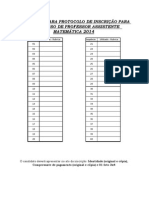 Numeração de Protocolo