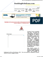 Highlights of Ecoomic Survey 2012-13