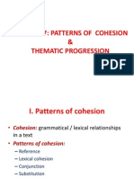 Chapter 7: Patterns of Cohesion & Thematic Progression
