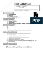 Curriculum - Modelo de Curriculum Venezuela 2014