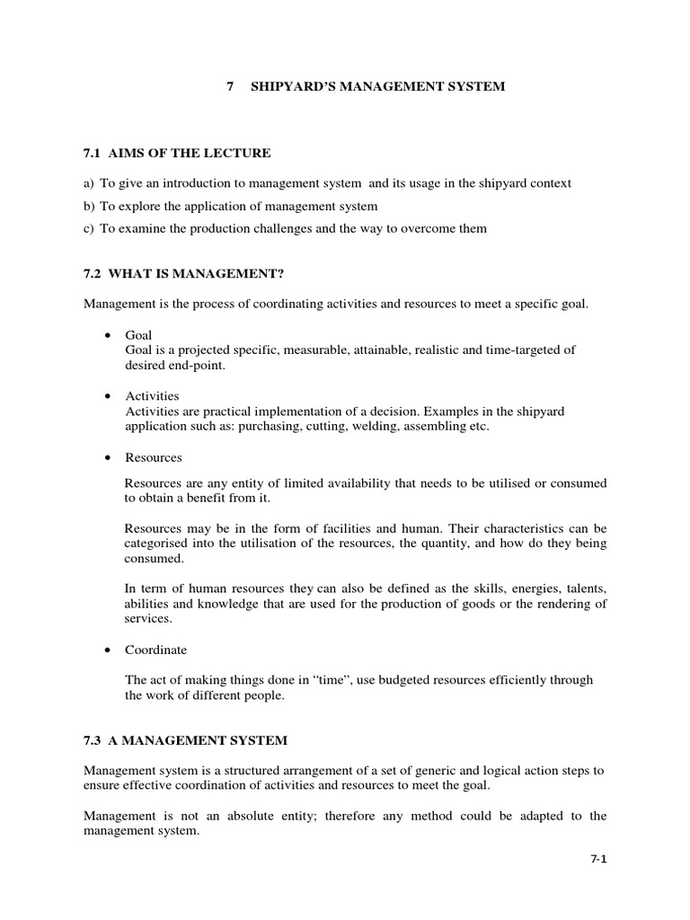 Shipyard Management System Overview | PDF | Resource | System