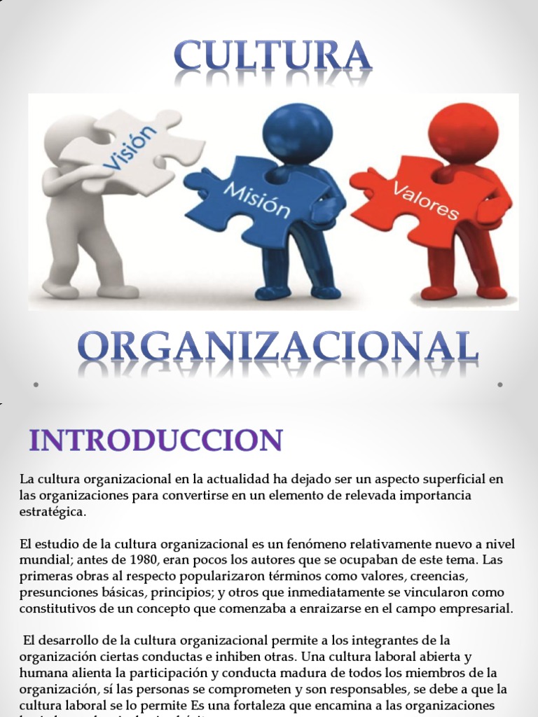 Importancia de la Cultura Organizacional | PDF | Cultura organizacional ...