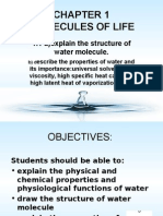 Molecules of Life: 1.1 A) Explain The Structure of Water Molecule