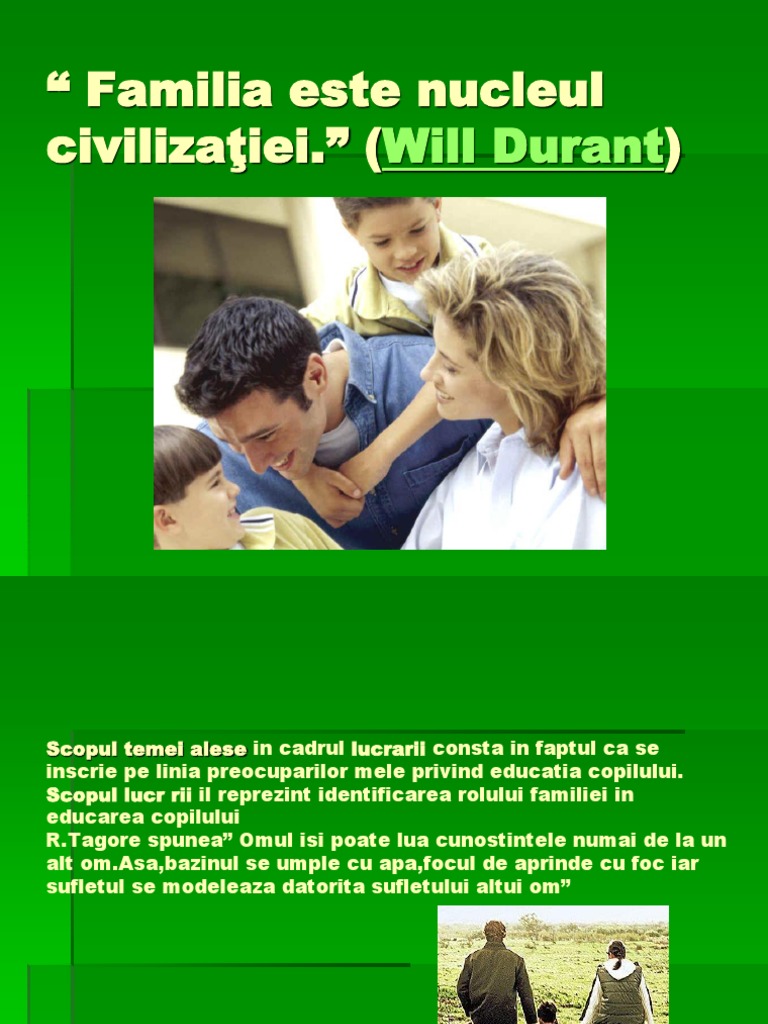 Familia Si Rolul Ei In Educatia Copilului