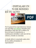 Como Instalar Un Equipo de Sonido en Tu Auto PDF