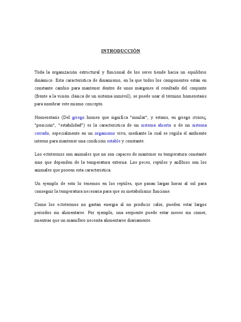 Homeostasis en AnfibiosReptiles PDF Termorregulación Homeostasis