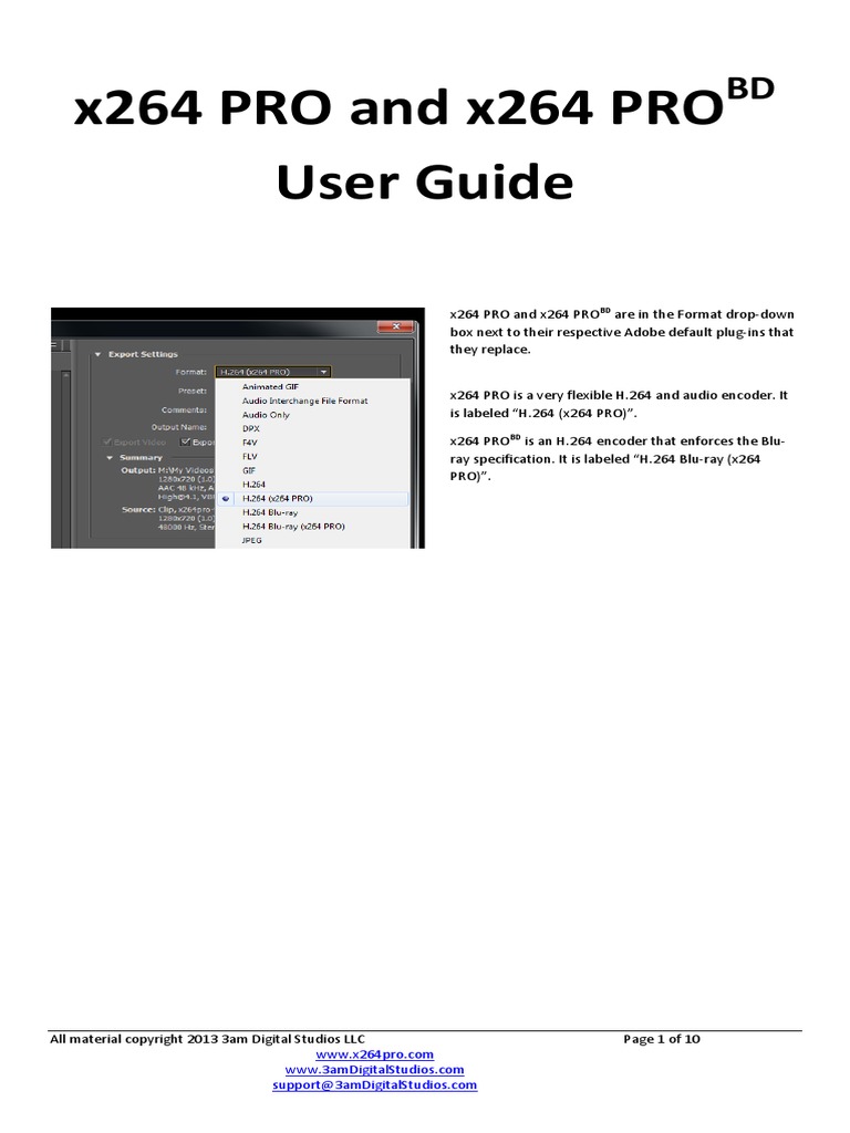 x264 PRO and x264 PRO User Guide | PDF | Bit Rate | Blu Ray