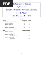 The University of Burdwan Syllabus For Bachelor of Computer Application (Honours) (1+1+1 Pattern)