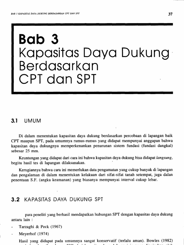 Bab3 Kapasitas Daya Dukung Berdasarkan Cpt Dan Spt