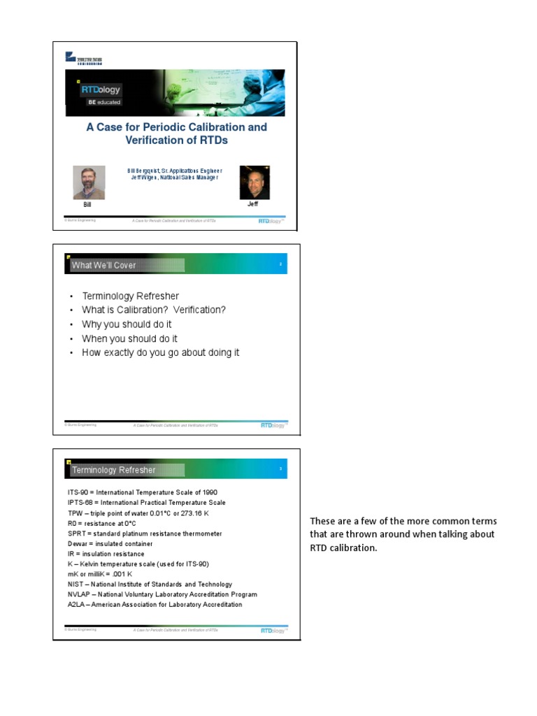 A Case For Periodic Calibration and Verification of Rtds | PDF ...