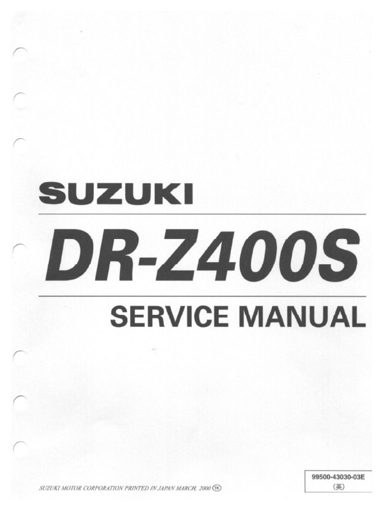 Suzuki DRZ400S Specs PDF