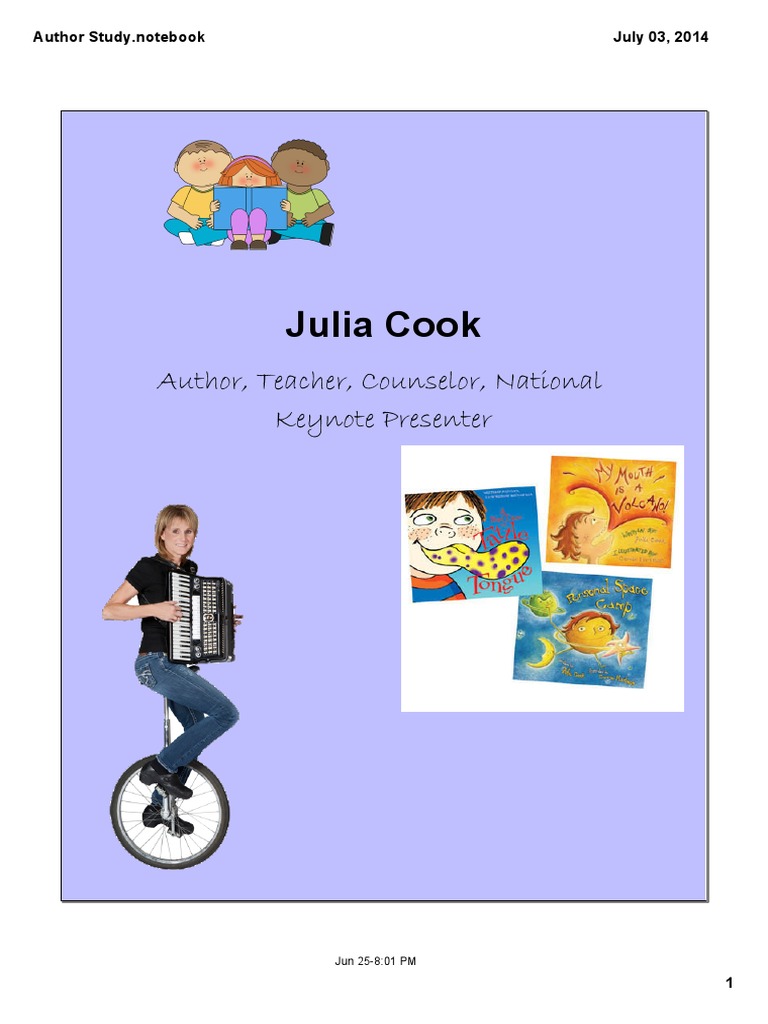 Julia Cook: Author Study Overview | PDF