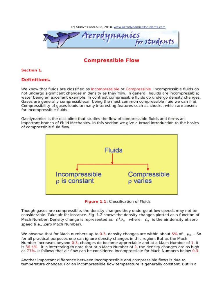 Compressible & Incompressible Flow Study | PDF